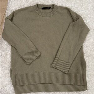 Jenni Kayne 100% cashmere boyfriend sweater size XS extra small willow green EUC